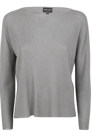 Giorgio Armani Truien, Dames, Grijs, S, Round-neck Truien