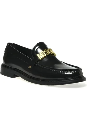 Moschino Schoenen, Heren, Zwart, 40 EU, Zwarte platte schoenen stijlvol ontwerp