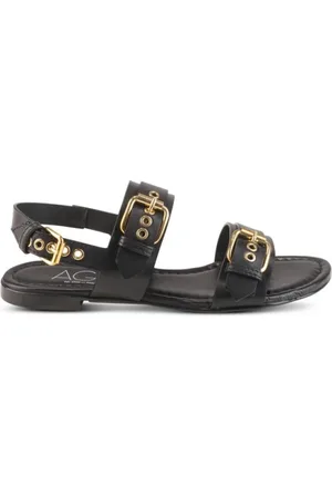 AGL ATTILIO GIUSTI LEOMBRUNI Schoenen, Dames, Zwart, 37 EU, Flat Sandalen