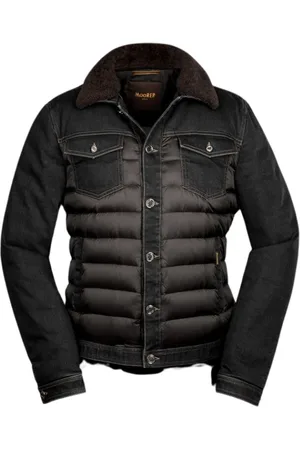 MOORER Jassen, Heren, Zwart, S, Denim, Denim Jack