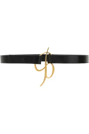 BLUMARINE Accessoires, Dames, Zwart, S, Leer, Stijlvolle Riem