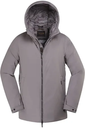 MOORER Jassen, Heren, Grijs, 2Xl, Acqua Line Parka met ganzendonsvulling