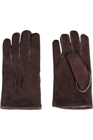 MOORER Accessoires, Heren, Bruin, 9 1/2 IN, Suède, Zachte Shearling Handschoenen voor Koude Winterdagen