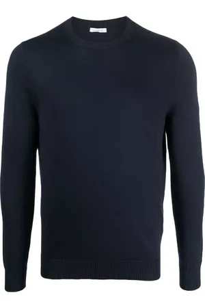 Malo Truien, Heren, Blauw, S, Katoen, Navy Katoenen Crew Neck Jumper