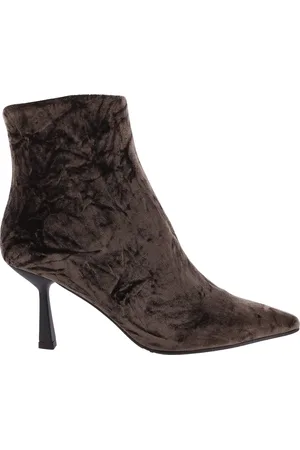 Paris Punk Schoenen, Dames, Bruin, 40 EU, Bruine Velvet Enkellaarzen