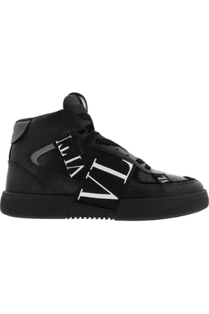 VALENTINO Schoenen, Heren, Zwart, 40 EU, Mid-Top Zwarte Sneaker