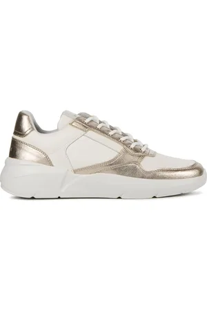 Nubikk Schoenen, Dames, Wit, 36 EU, Gouden Sneakers