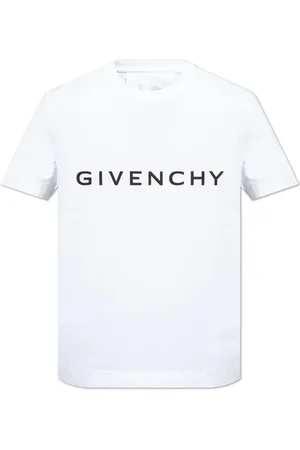 Givenchy Tops, Heren, Wit, L, Katoen, T-shirt met Logo