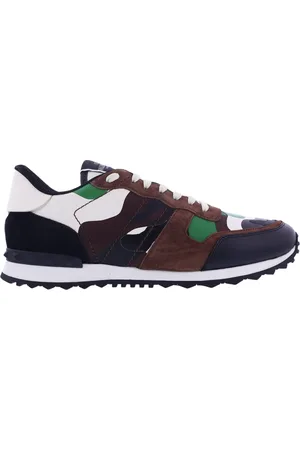 VALENTINO Schoenen, Heren, Veelkleurig, 44 EU, Rock Runner Sneaker Bruin/Groen