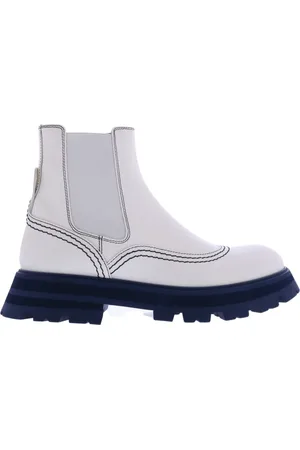Alexander McQueen Schoenen, Dames, Wit, 39 EU, Dames Chelsea Boot Wander Wit/Blauw