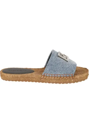Dolce & Gabbana Schoenen, Dames, Blauw, 36 EU, Katoen, Slippers
