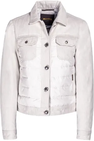 MOORER Jassen, Dames, Wit, M, Denim, Denim Jassen