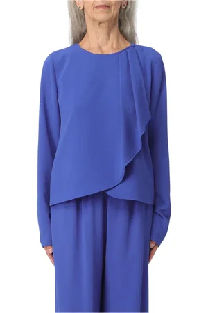 Giorgio Armani Blouses & Shirts, Dames, Blauw, S, Polyester, Blouses