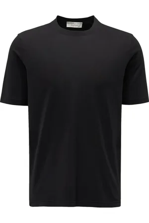 FILIPPO DE LAURENTIIS Tops, Heren, Zwart, M, Ice Cotton Zwarte T-shirt met korte mouwen