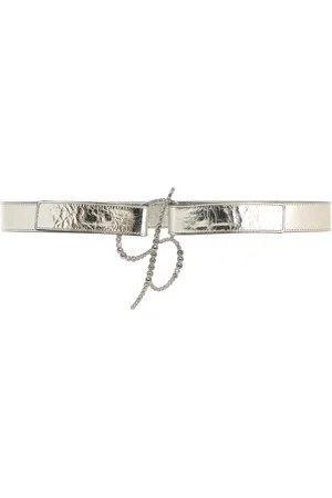 BLUMARINE Accessoires, Dames, Grijs, S, Leer, Stijlvolle Riem Collectie