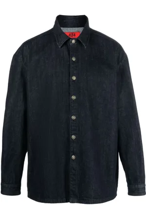 424 FAIRFAX Overhemden, Heren, Blauw, M, Denim, Denim Shirts