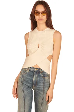 MRZ Tops, Dames, Wit, S, Katoen, Mouwloze Top