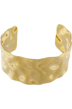 Dansk Copenhagen Accessoires, Dames, Geel, ONE Size, Organische Vergulde Statement Manchet Armband