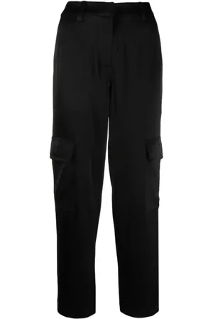 Michael Kors Broeken, Dames, Zwart, S, Satijn, Straight Broeken