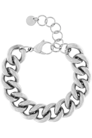 Dansk Copenhagen Accessoires, Dames, Grijs, ONE Size, Chunky Panzer Armband Zilveren Plating