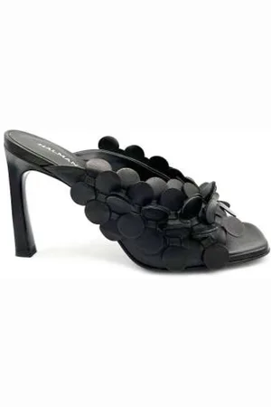 HALMANERA Schoenen, Dames, Zwart, 37 EU, Leer, Zwarte Nappa Muilezel 90mm Hak