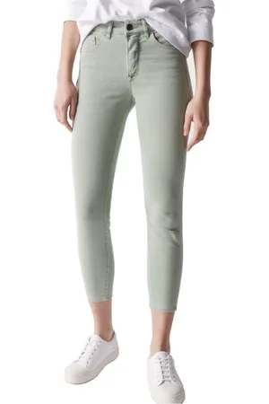 Salsa Jeans, Dames, Groen, W25 L28, Katoen, Skinny Jeans