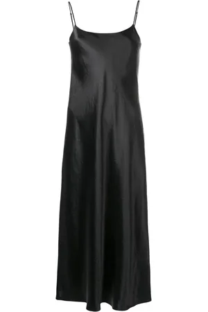 Vince Kleedjes, Dames, Zwart, M, Casual Zwarte Midi Jurk