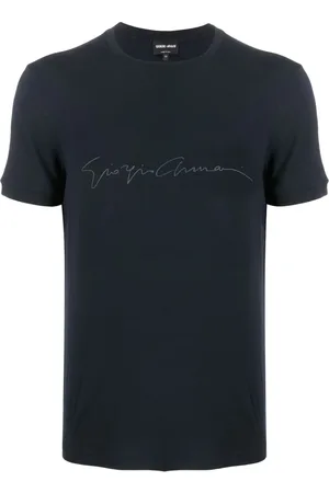 Giorgio Armani Tops, Heren, Blauw, M, T-Shirts