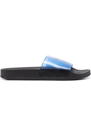Giuseppe Zanotti Schoenen, Heren, Zwart, 41 EU, Leer, Zwarte Elegant Open Platte Sandalen