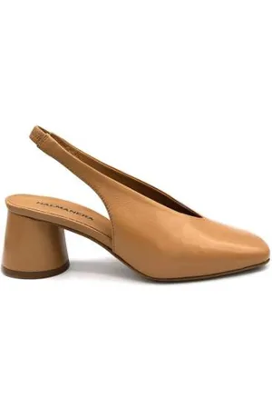 HALMANERA Schoenen, Dames, Bruin, 36 EU, Leer, Ronde Neus Leren Slingback Karamel