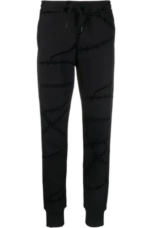 VERSACE Broeken, Dames, Zwart, XS, Katoen, Trainingsbroeken