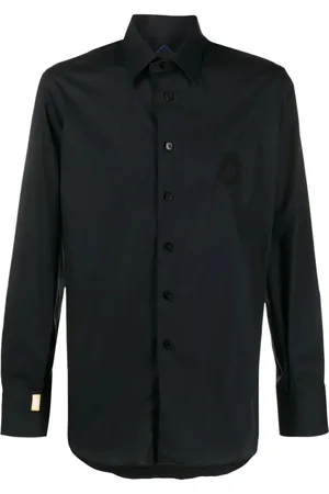 BILLIONAIRE Overhemden, Heren, Zwart, M, Katoen, Zwart Casual Shirt met Lange Mouwen