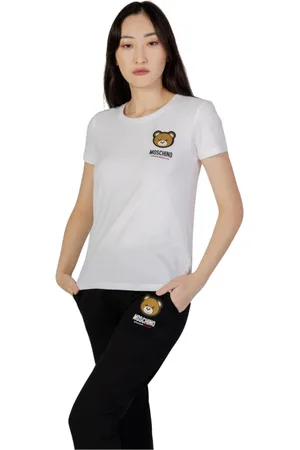 Moschino Tops, Dames, Wit, L, Katoen, T-Shirts