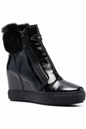 BALDININI Schoenen, Dames, Zwart, 39 EU, Leer, Zwarte Enkellaarsjes voor Vrouwen