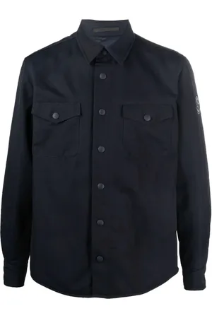 Giorgio Armani Jassen, Heren, Blauw, M, Polyester, Long Sleeve Tops