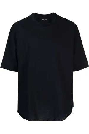 Giorgio Armani Tops, Heren, Blauw, L, Katoen, Long Sleeve Tops