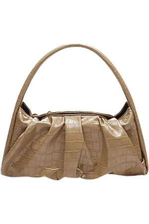 THEMOIRÈ Tassen, Dames, Bruin, ONE Size, Vegan Croco Olive Schoudertas