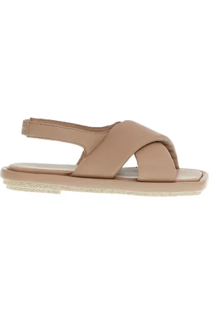 Patrizia Bonfanti Schoenen, Dames, , 40 EU, Leer, Naakt lederen kruis sandaal