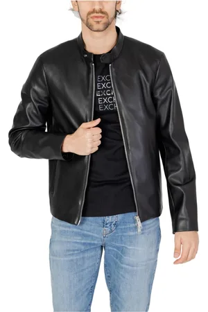 Armani Exchange Jassen, Heren, Zwart, XL, Polyester, Leather Jassen