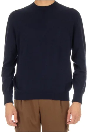 BALLANTYNE Truien, Heren, Blauw, L, Kasjmier, Blauwe Cashmere Crew Neck Sweater