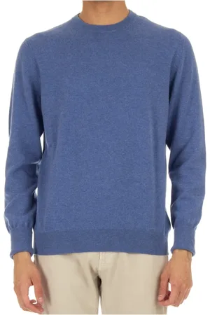 BALLANTYNE Truien, Heren, Blauw, M, Kasjmier, Round-neck Truien