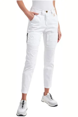 Aeronautica Militare Jeans, Dames, Wit, L, Katoen, Cropped Broeken