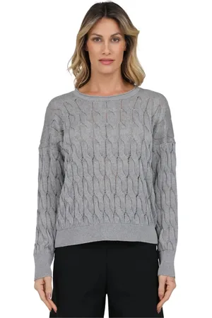 ALPHA STUDIO Truien, Dames, Grijs, M, Round-neck Truien