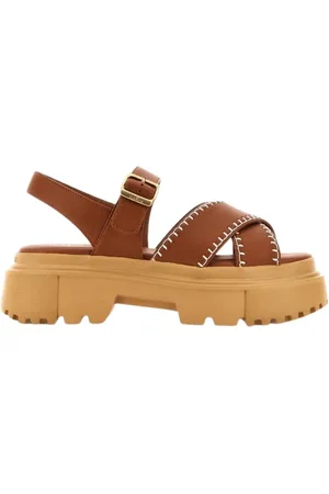 Hogan Schoenen, Dames, Bruin, 40 EU, Leer, Bruine leren sandalen