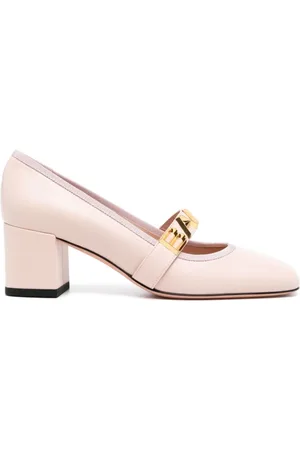 Bally Schoenen, Dames, Roze, 38 1/2 EU, Leer, Roze Lamsskin Blokhak Sandalen