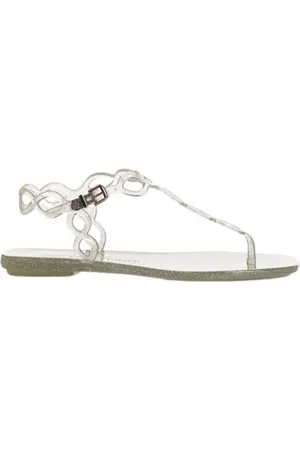 Sergio Rossi Schoenen, Dames, Grijs, 39 EU, Mermaid Transparante Glitter Sandalen