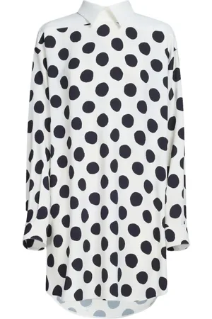 Marni Kleedjes, Dames, Veelkleurig, M, Katoen, Witte Maxi-jurk met Polka Dots