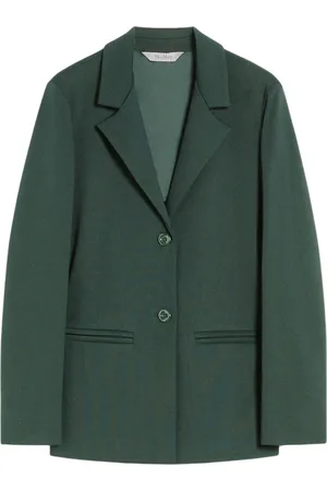 Max Mara Jassen, Dames, Groen, L, Katoen, Klassieke katoenen blazer