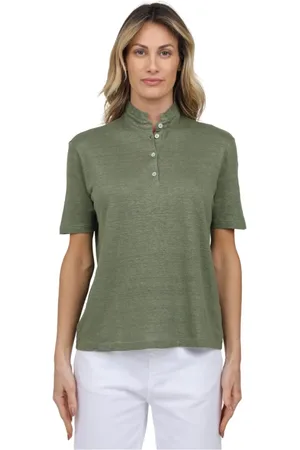 Gran Sasso Tops, Dames, Groen, M, Koreaanse halfmouw shirt