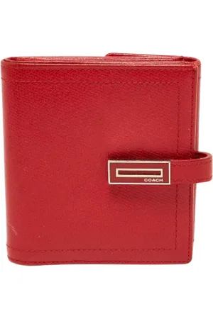 Coach Pre-owned, Dames, Rood, ONE Size, Leer, Tweedehands leren portemonnees